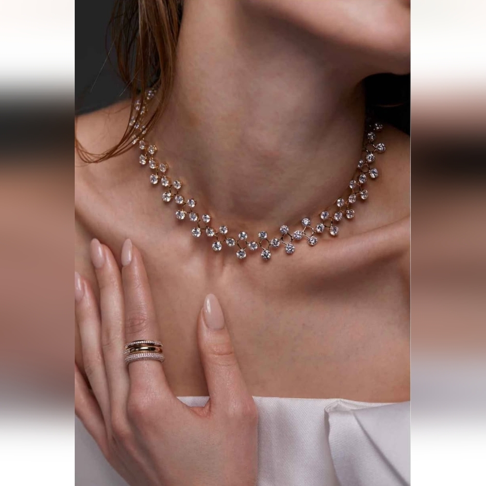 NADRI HALLE Gold and CZ Crystal Necklace